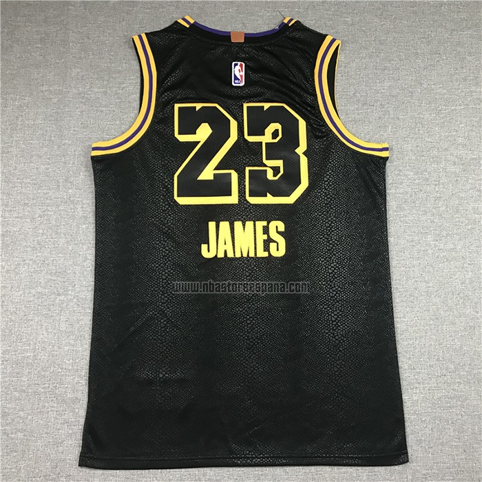 Camiseta Los Angeles Lakers Lebron James NO 23 Ciudad 2020-21 Negro